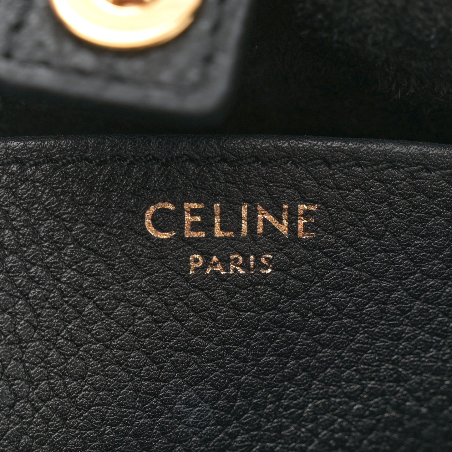 Calfskin Cuir Small Triomphe Cabas Drawstring Black