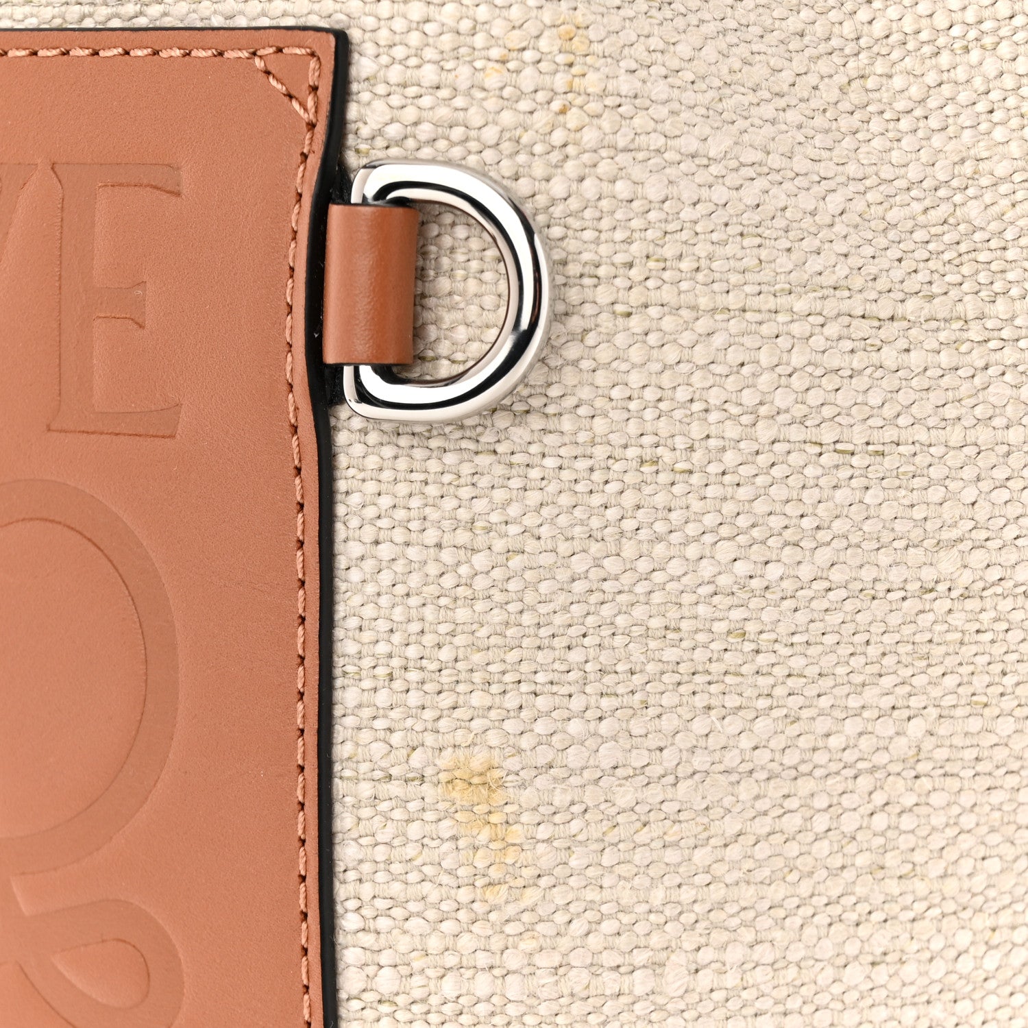 Loewe Calfskin Jacquard Linen Anagram Paulas Ibiza Small Sailor Bag Tan Ecru Red 11 of 12