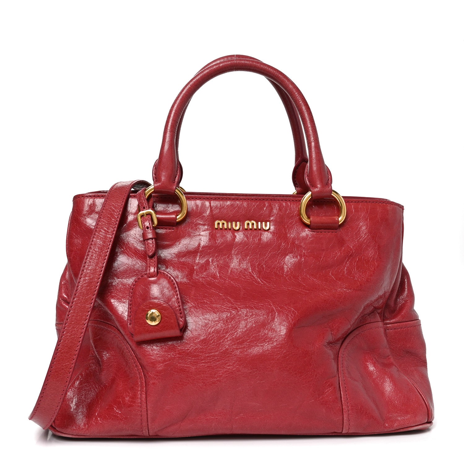 Miu Miu Vitello Shine Top Handle Satchel Pink 1910590 – FASHIONPHILE