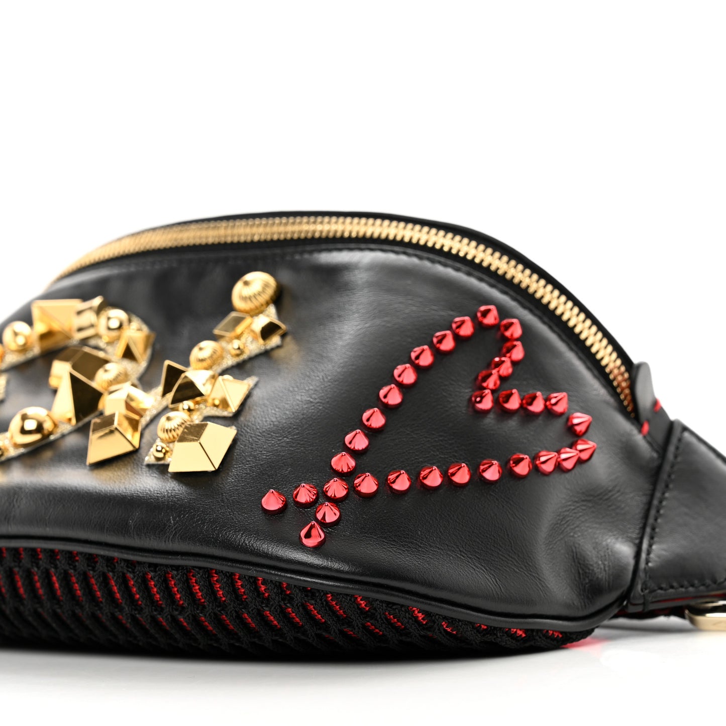 Calfskin Marie Jane Love Belt Bag Black Platine