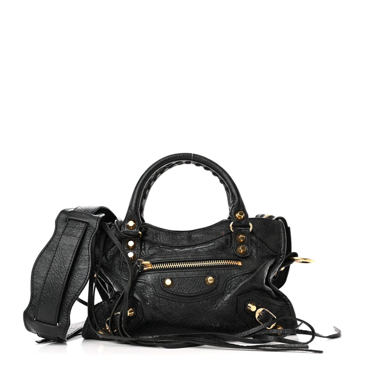 Agneau Classic Gold Hardware Mini City Black