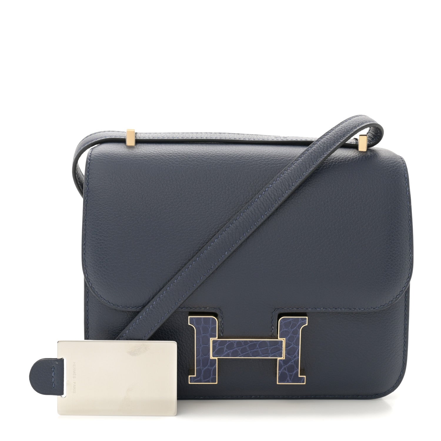 Hermes Evercolor Shiny Alligator Constance 18 Bleu Nuit 3 of 11
