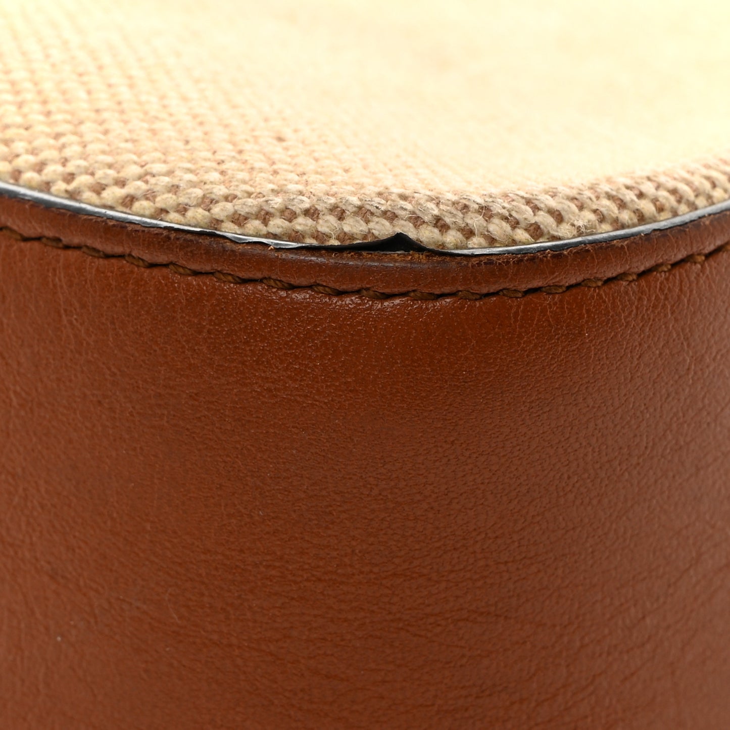 Vintage Canvas Web Shoulder Bag Sand Cuir