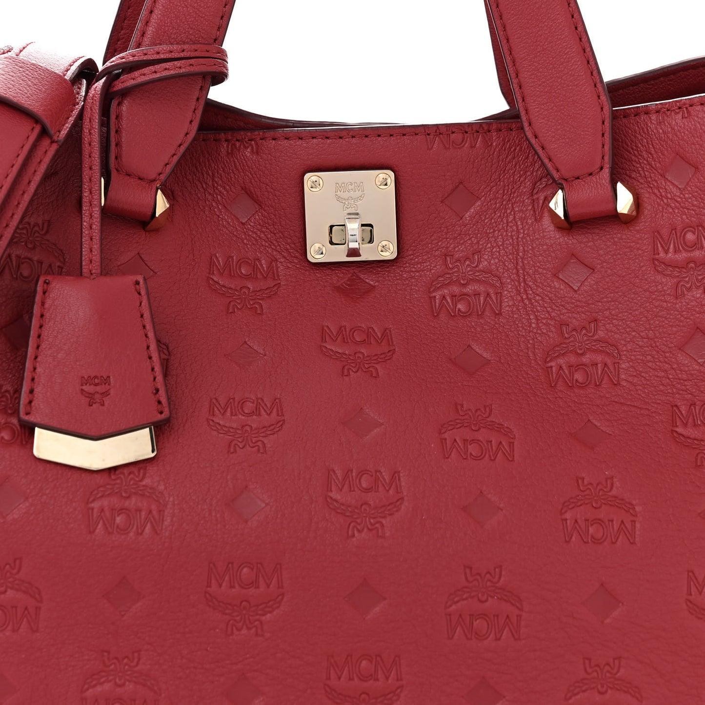 Calfskin Ottomar Monogram Large Essential Tote Red