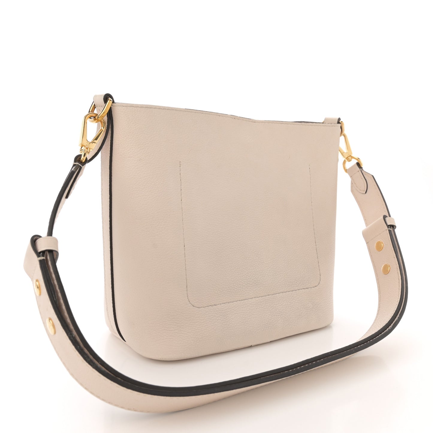 Grained Calfskin Lock and Walk Bucket Quartz