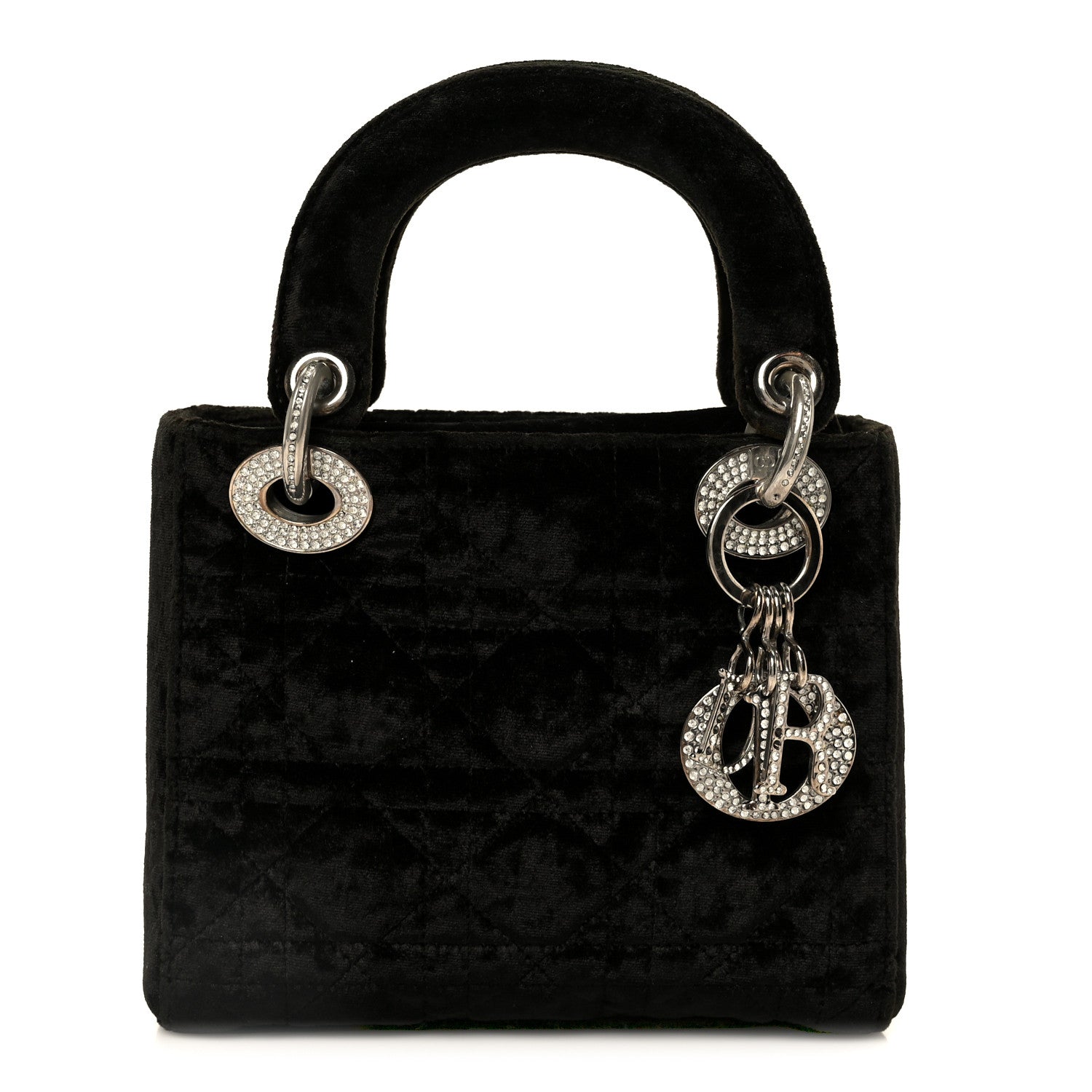 Christian Dior Velvet Crystal Mini Lady Dior Black 1846648