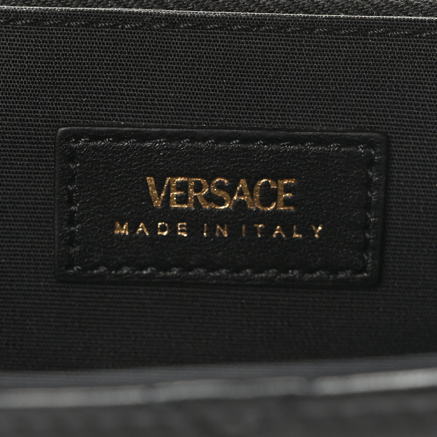 Lambskin Quilted Medusa Wallet on Chain Crossbody Black