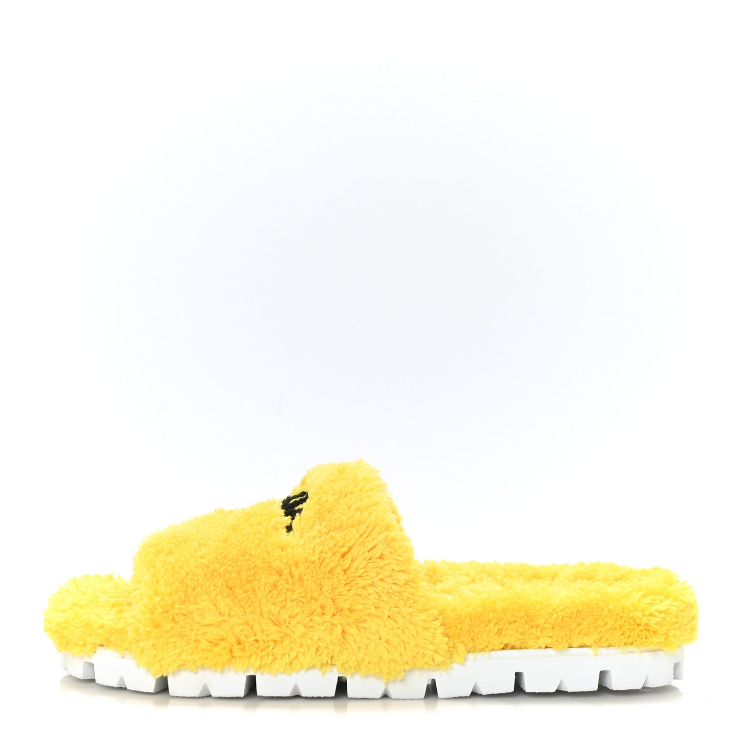 Terry Cloth Logo Lug Sole 20mm Slide Sandals 38 Giallo Black