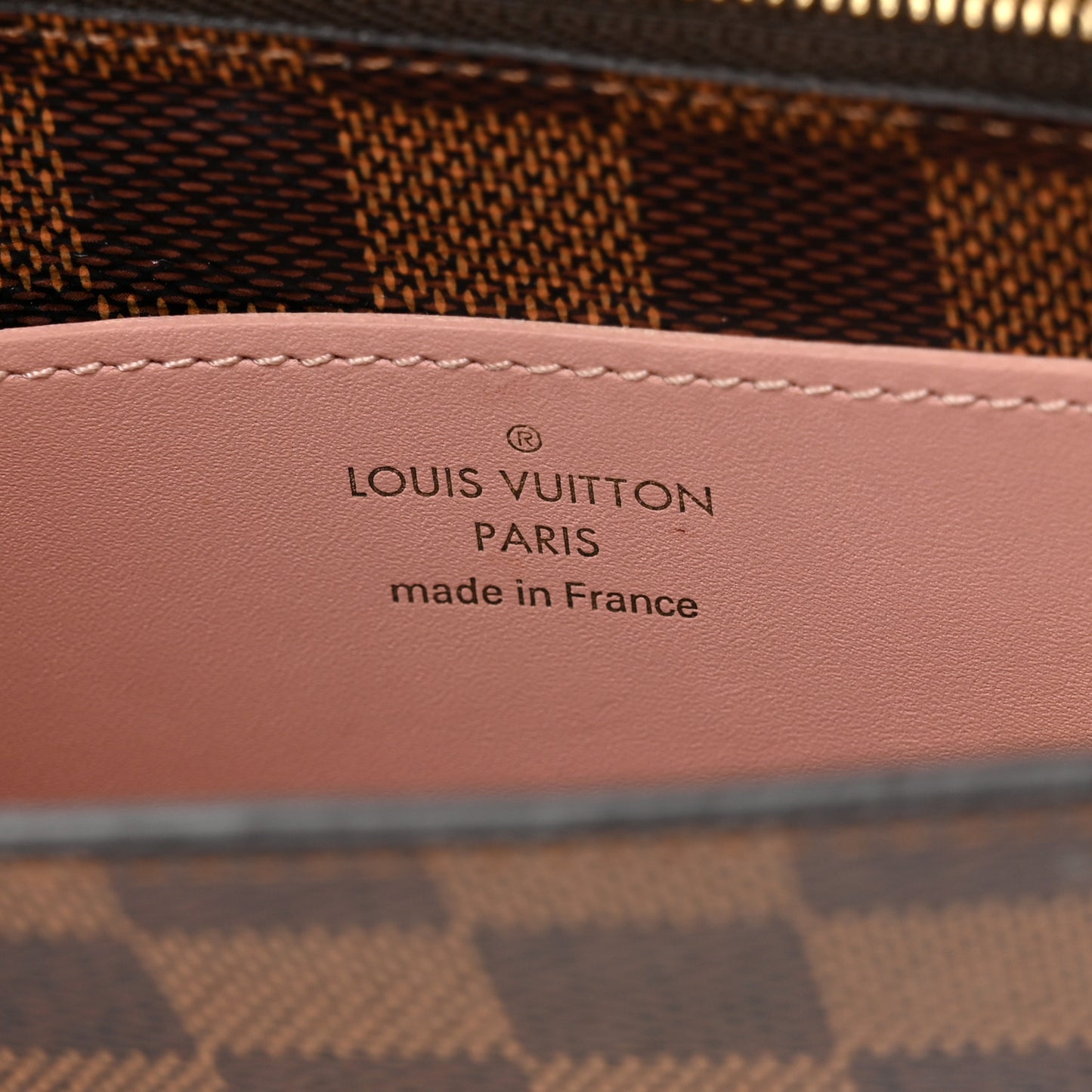 Damier Ebene Croisette Chain Wallet Rose Ballerine
