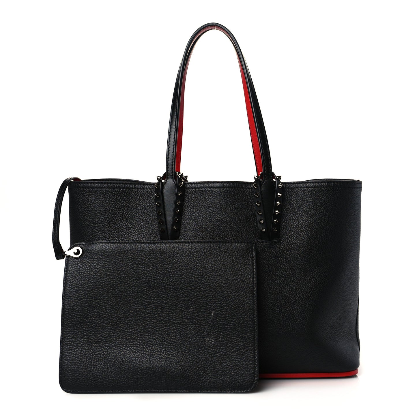 Calfskin Spikes Small East West Cabata Tote Black