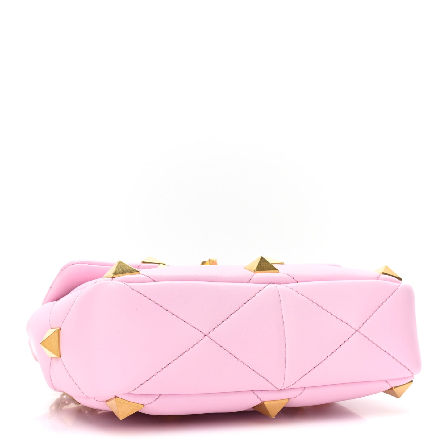 Nappa Medium Roman Stud Shoulder Bag Pink Borealis