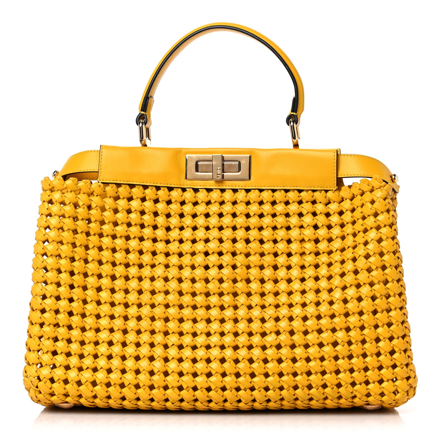 Nappa Matisse Intreccio Medium Peekaboo Iconic Satchel Mimosa