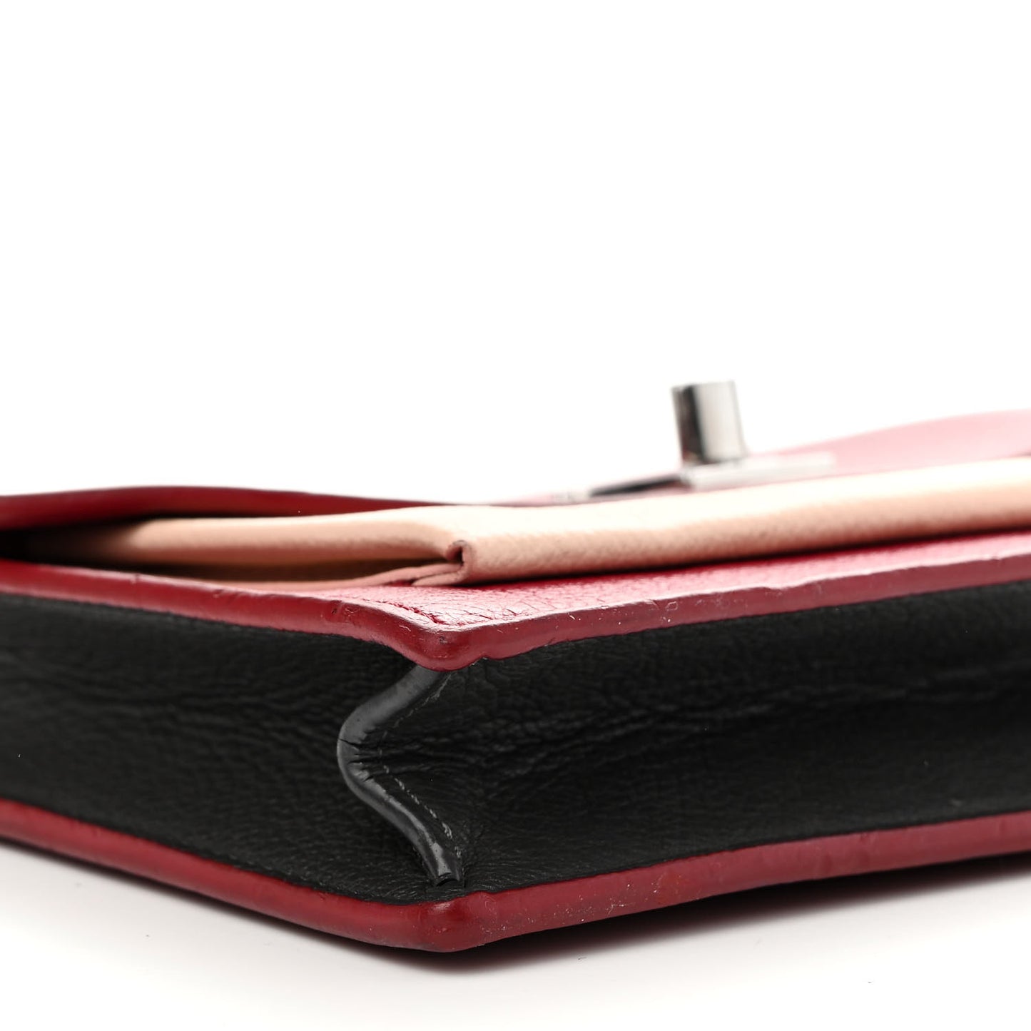 Calfskin My Lockme Chain Pochette Lie De Vin Etain Creme
