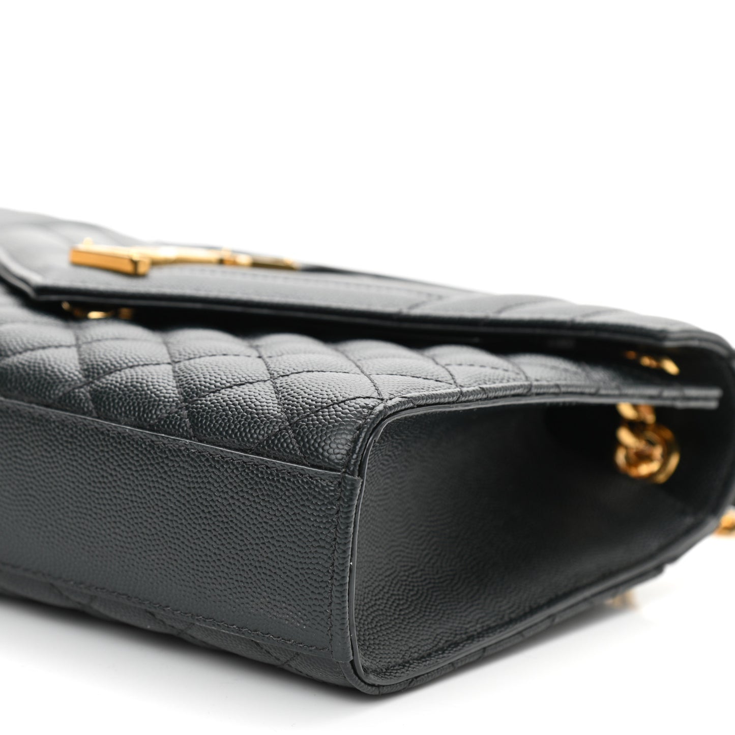 Grain De Poudre Textured Mixed Matelasse Triquilt Medium Monogram Satchel Dark Tea