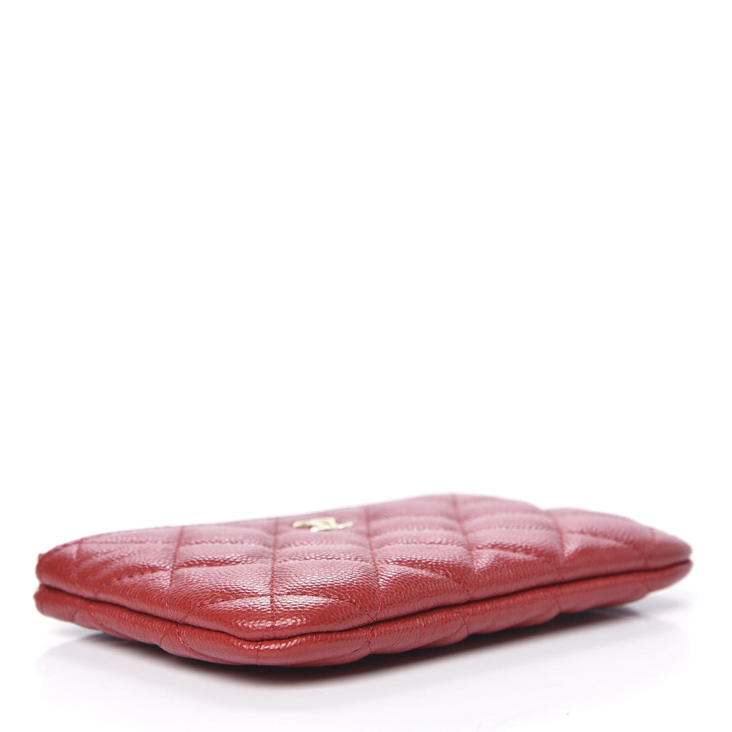 Caviar Quilted Small Cosmetic Case Red