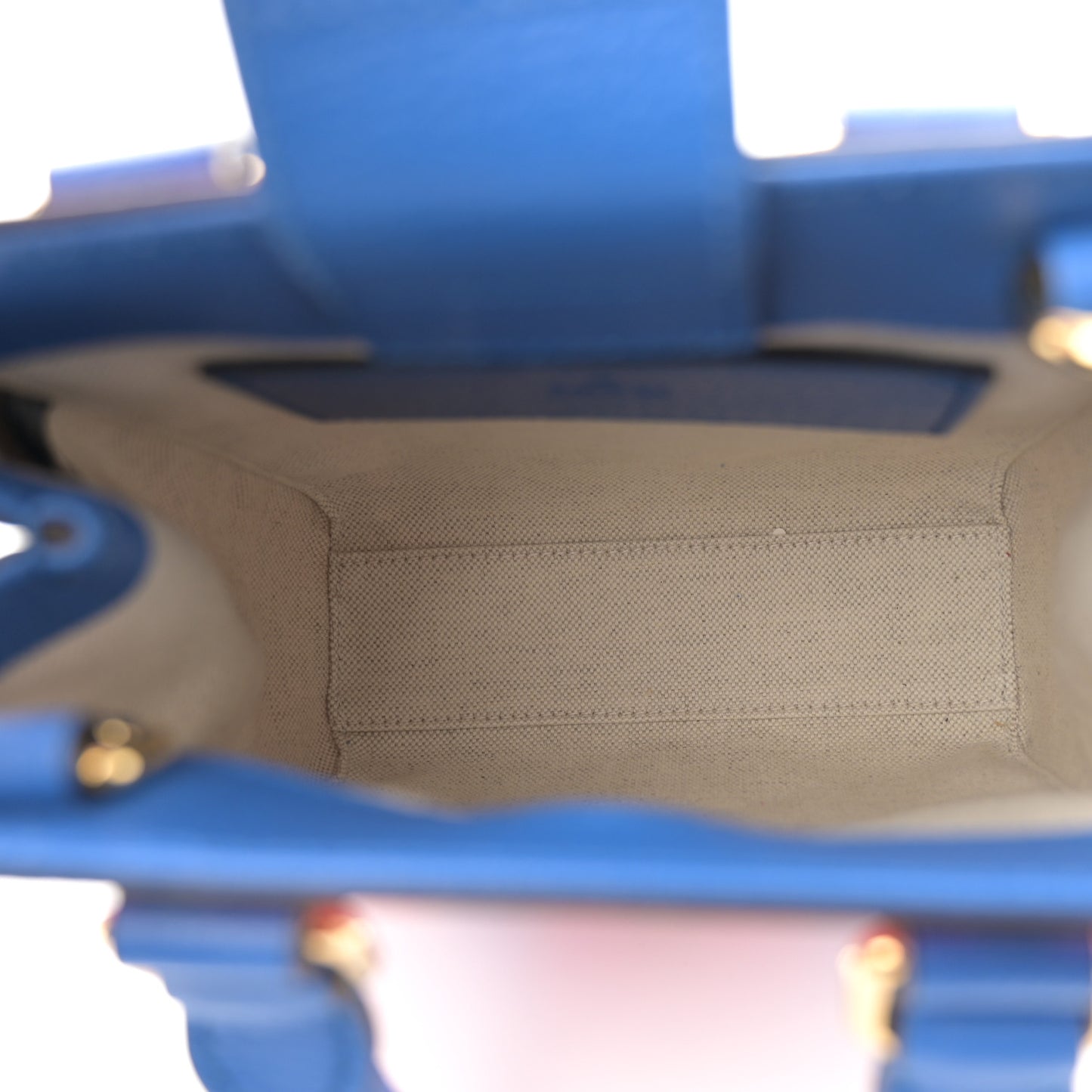 GG Supreme Monogram Textured Dollar Calfskin Rhombus Mini Tote Bag Beige Ebony Pink Blue