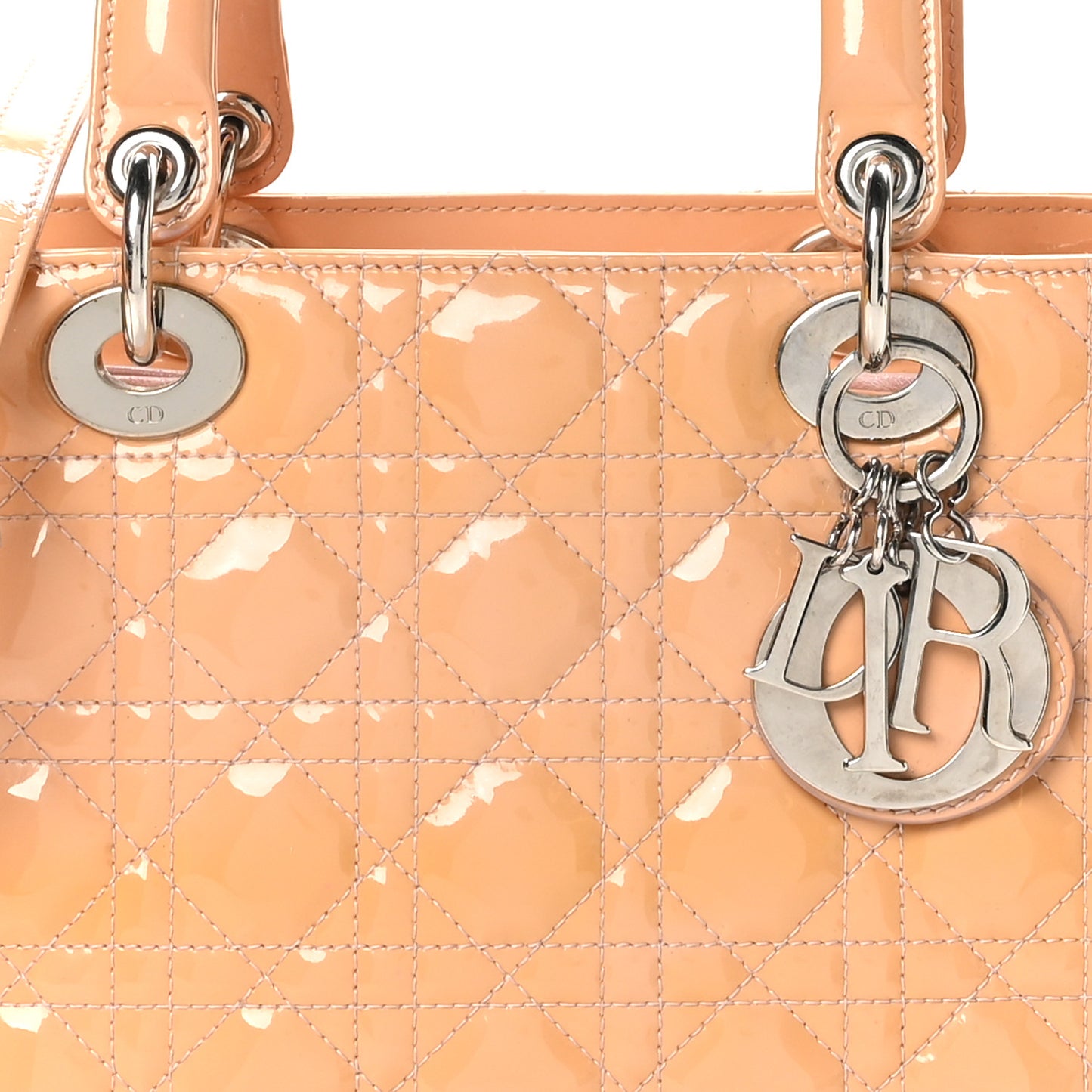 Patent Cannage Medium Lady Dior Light Pink
