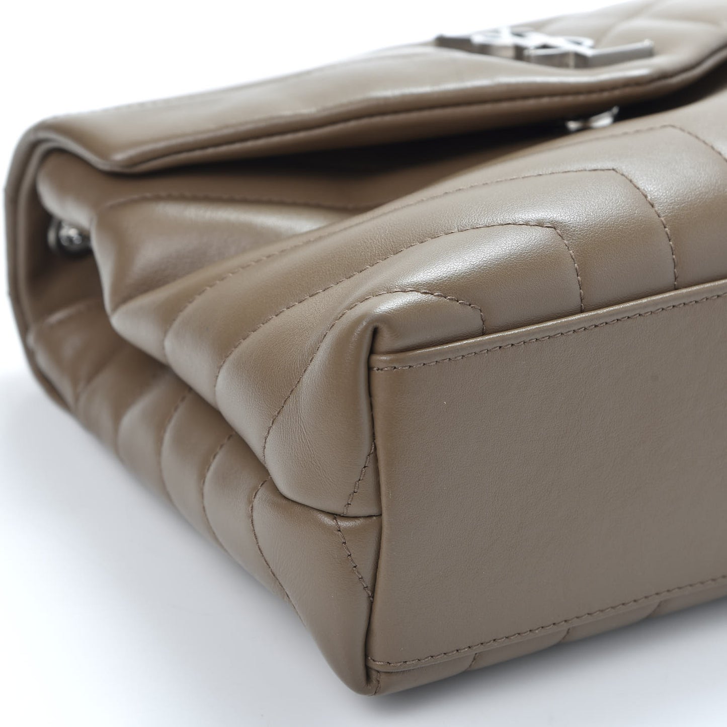 Calfskin Y Quilted Monogram Small Loulou Chain Satchel Faggio