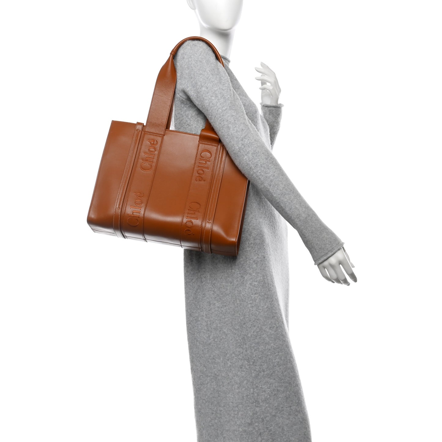 Calfskin Medium Woody Tote Caramel