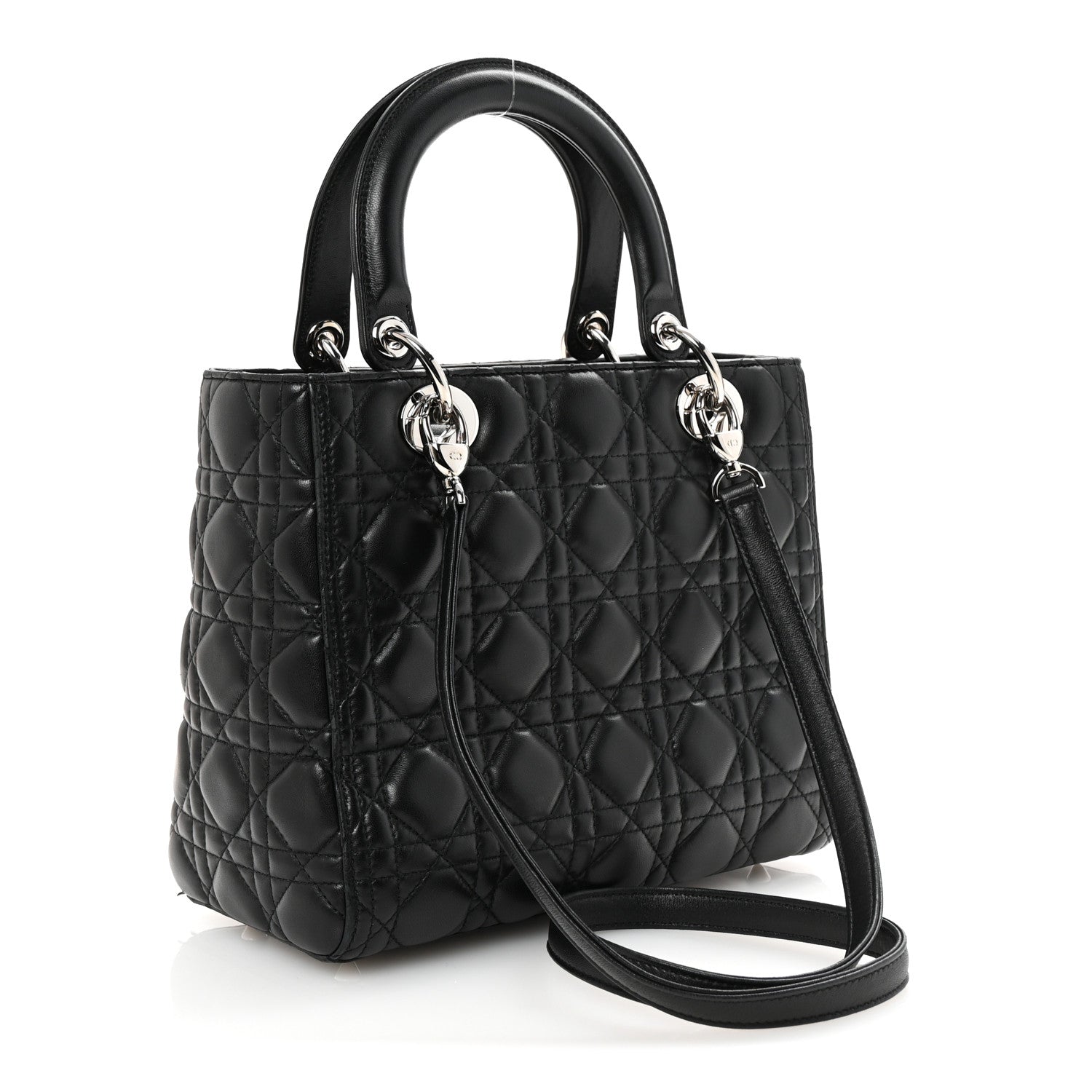Christian Dior Lambskin Cannage Medium Lady Dior Black 3 of 9