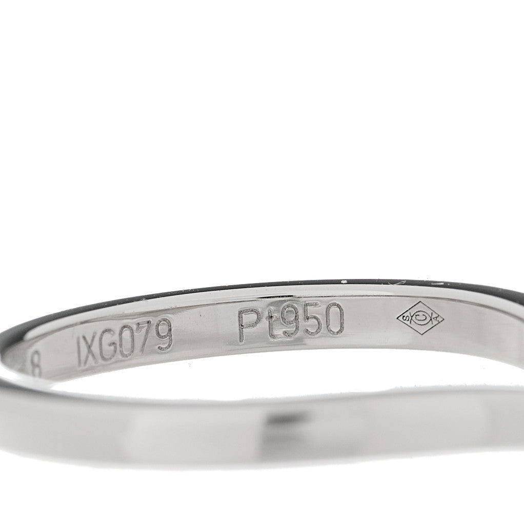 Platinum 3 Diamond Ballerine Wedding Band Ring 48 4.5