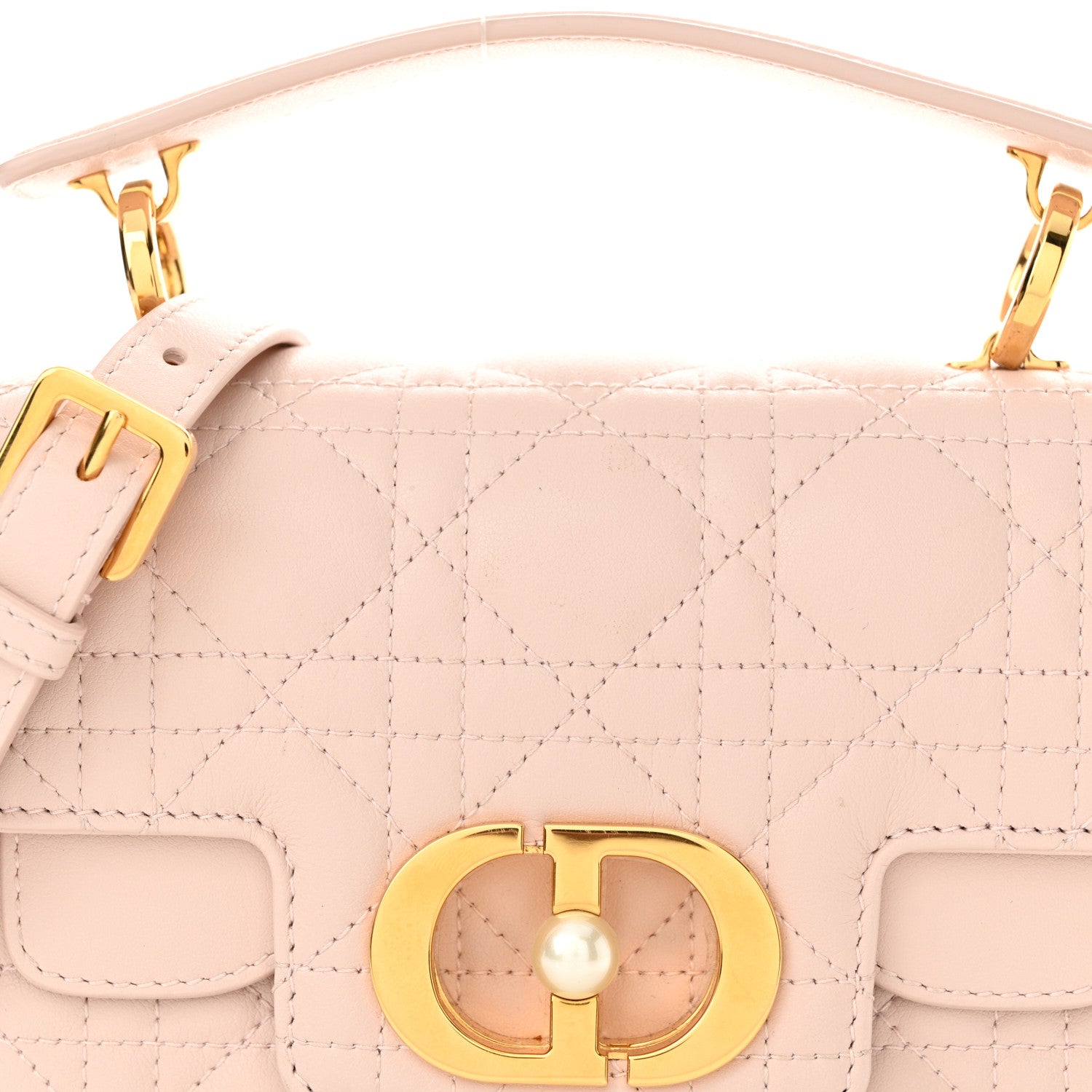 Christian Dior Lambskin Cannage Mini Jolie Top Handle Bag Powder Pink 7 of 13