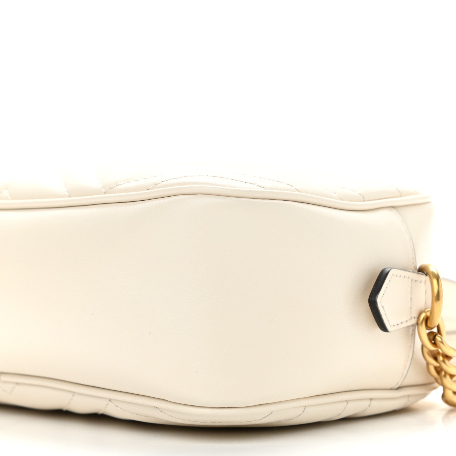 Gucci Calfskin Matelasse Small GG Marmont Chain Shoulder Bag White 10 of 11