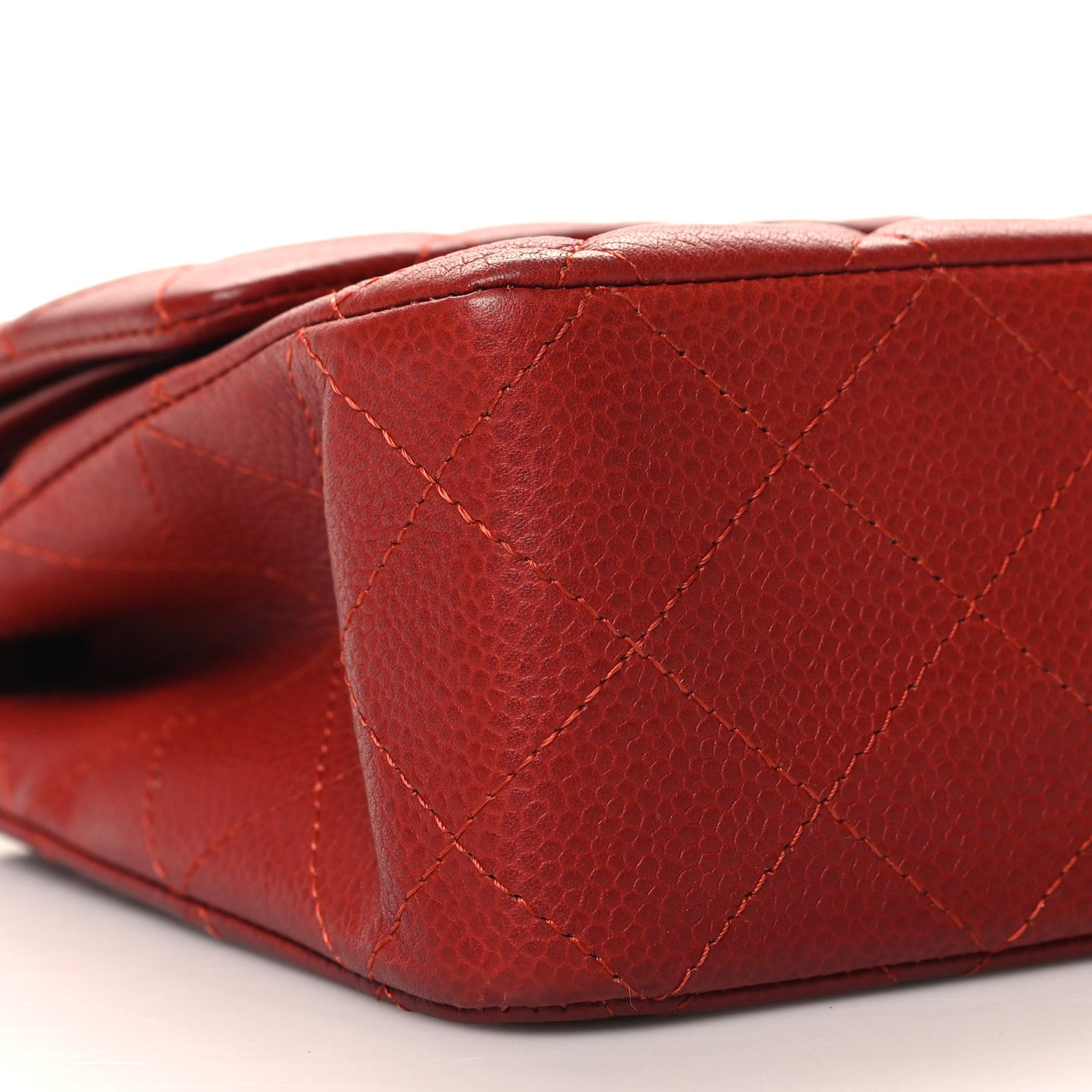 Chanel Caviar Quilted Medium Double Flap Dark Red 9 of 10