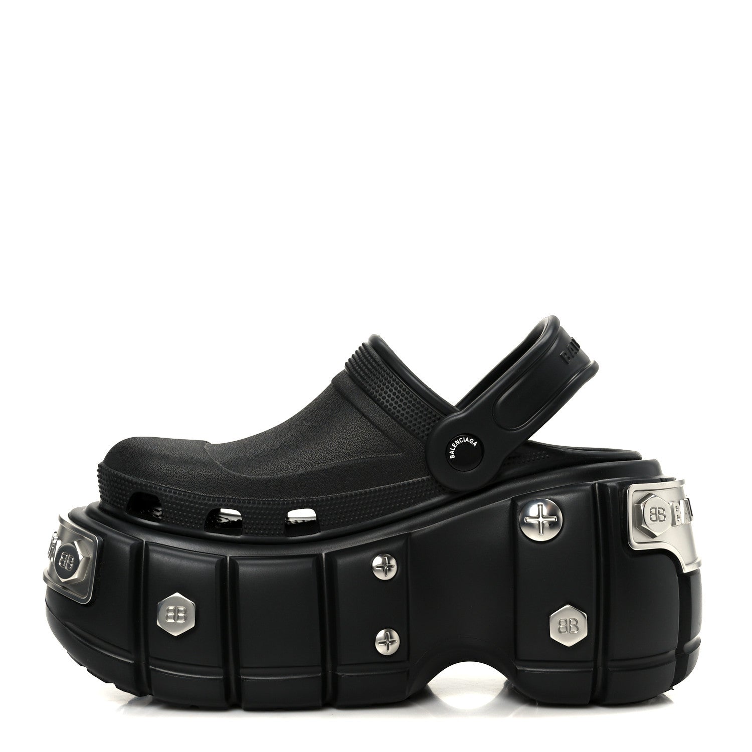 靴 balenciaga hardcrocs 43 WMNS) Balenciaga Hardcrocs Slide x Crocs 'Nero Silver' 687398W1S8N1081