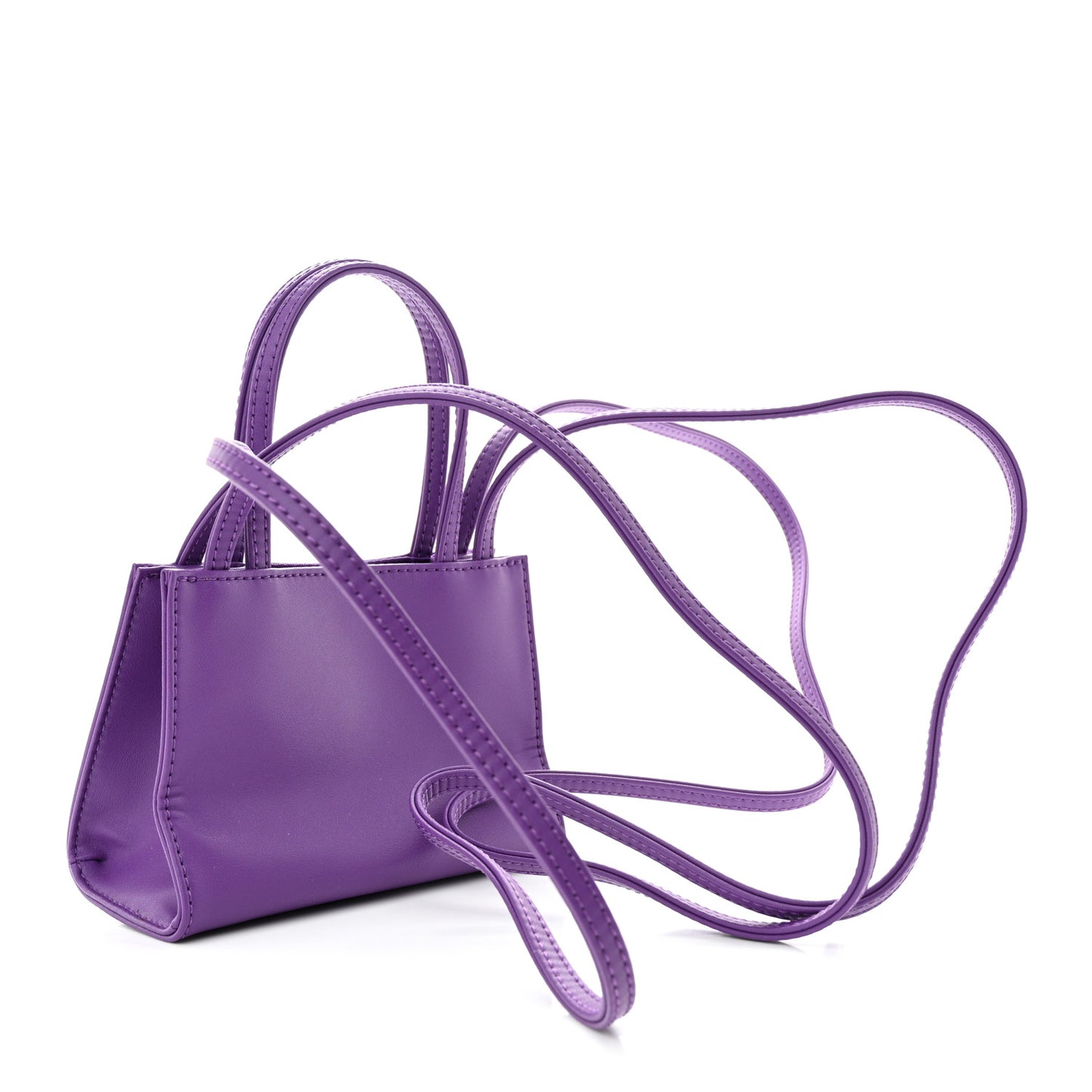 Vegan Leather Small Shopping Bag Grape