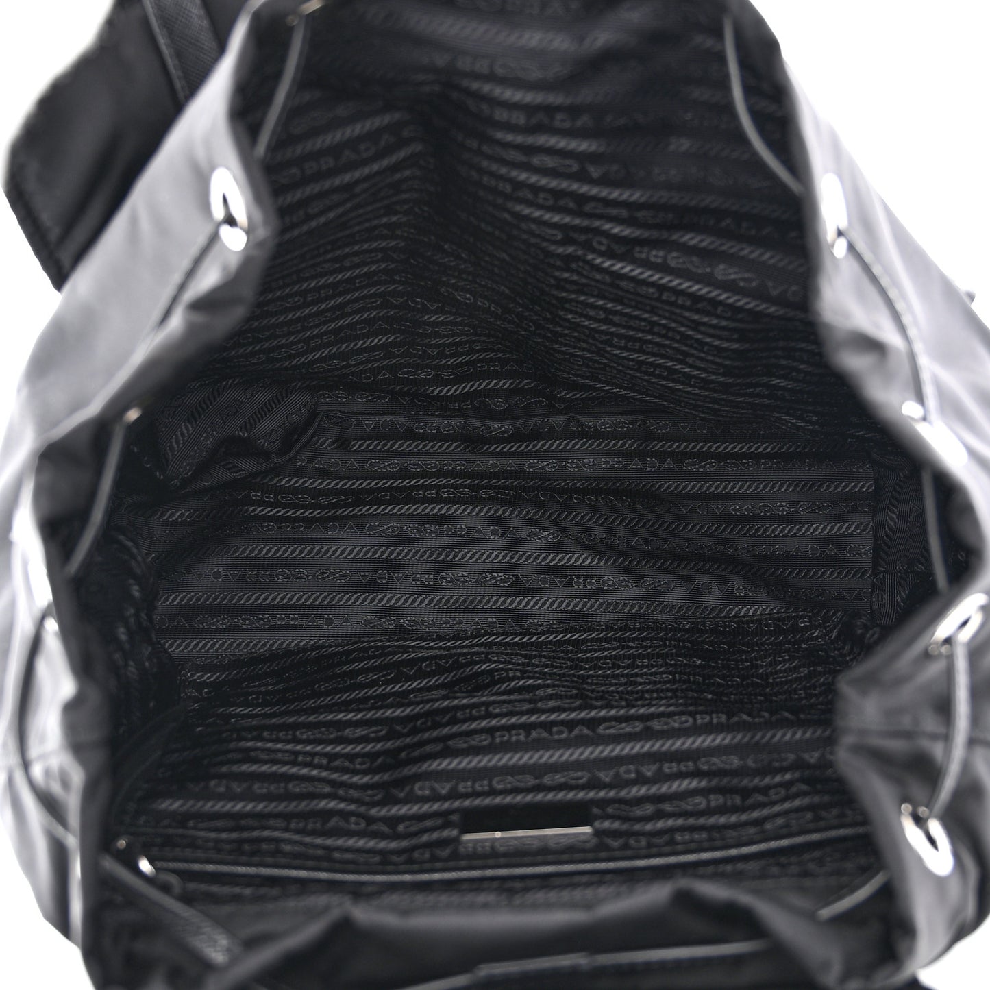 Nylon Vela Saffiano Medium Backpack Black