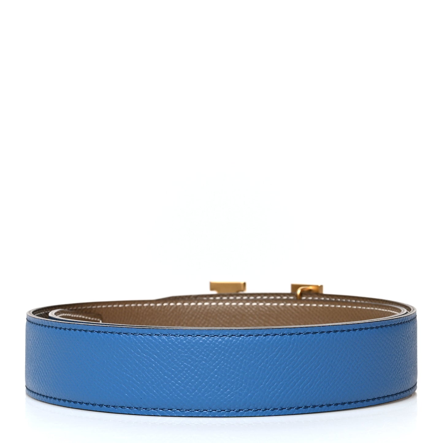 Epsom 32mm H Belt 80 Bleu Frida Etoupe