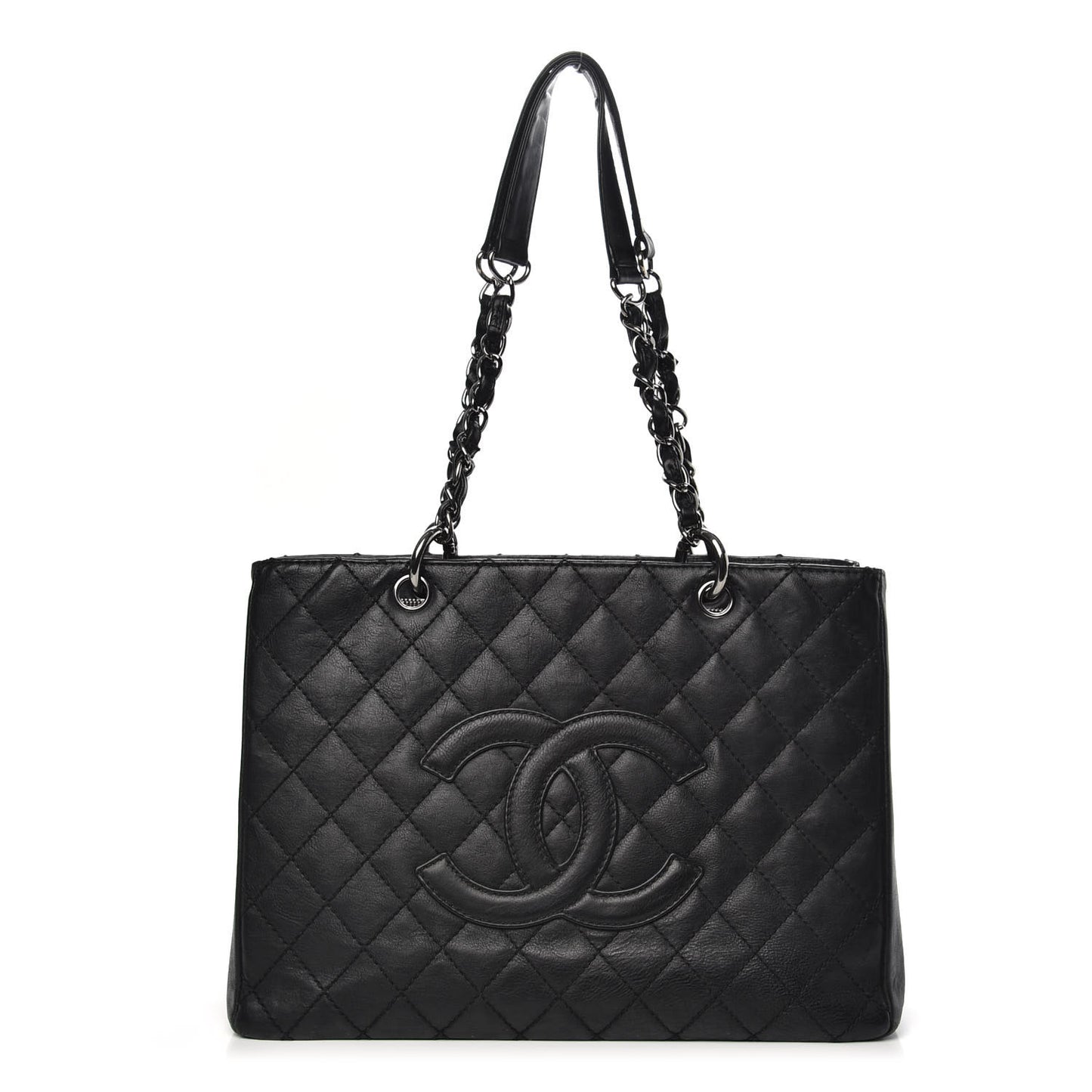 Calfskin Quilted Grand Shopping Tote GST Black