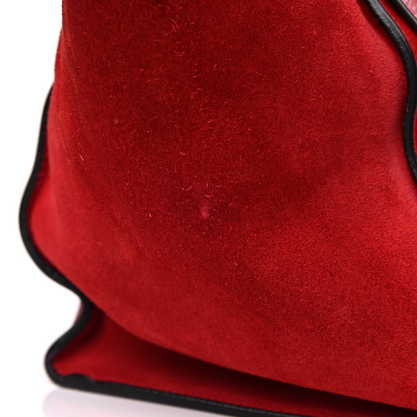 Drummed Calfskin Suede Medium Trapeze Coquelicot