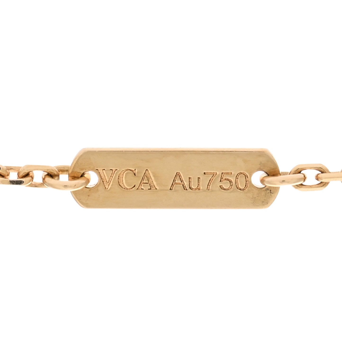18K Yellow Gold Carnelian Vintage Alhambra Pendant Necklace