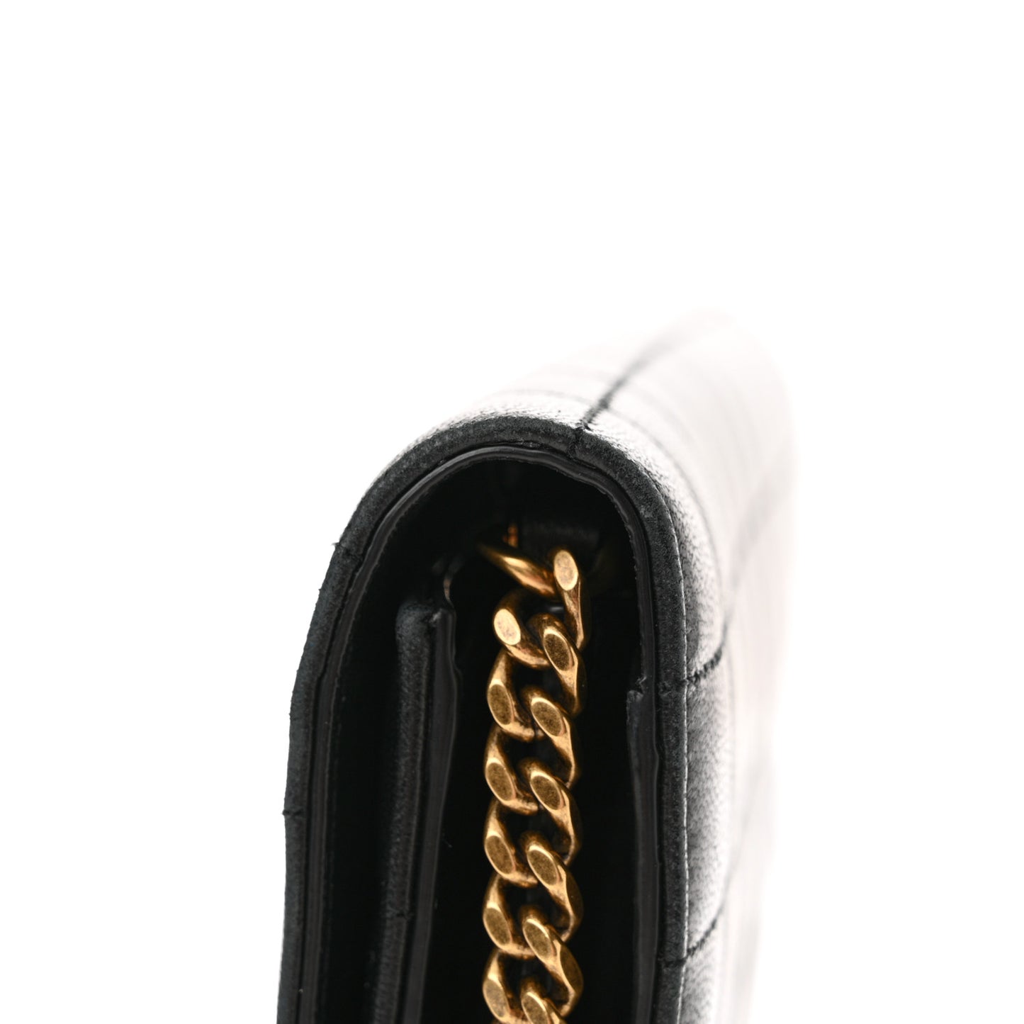 Lambskin Carre Quilted Cassandre Chain Wallet Black