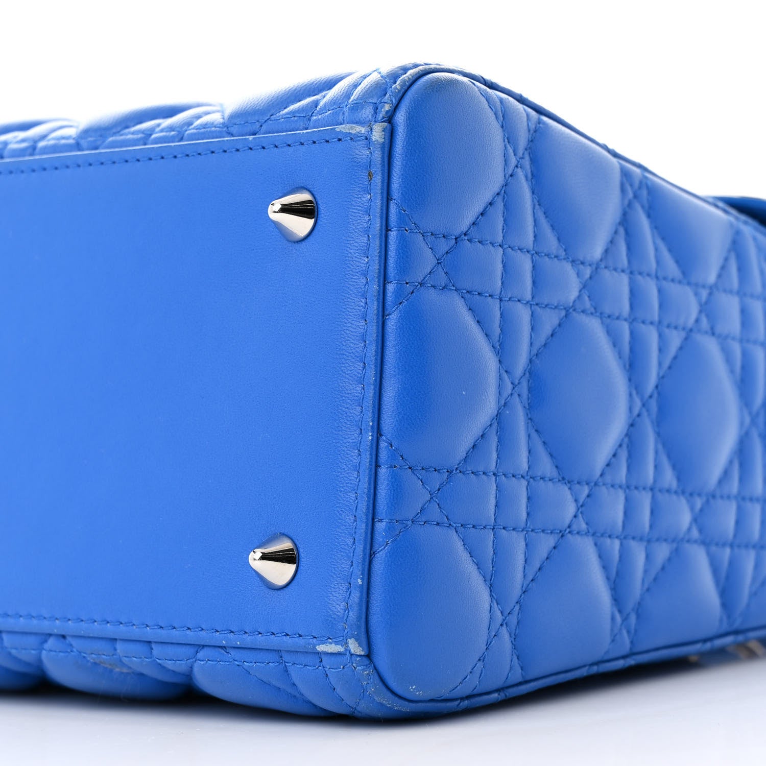 Christian Dior Lambskin Cannage Medium Lady Dior Blue 10 of 17