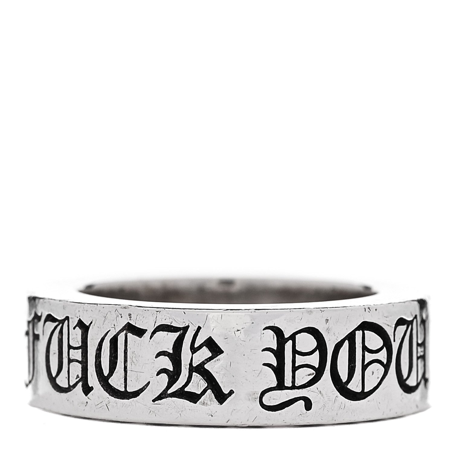 Chrome Hearts Sterling Silver Cross Fck You Spacer Ring 48 4.5