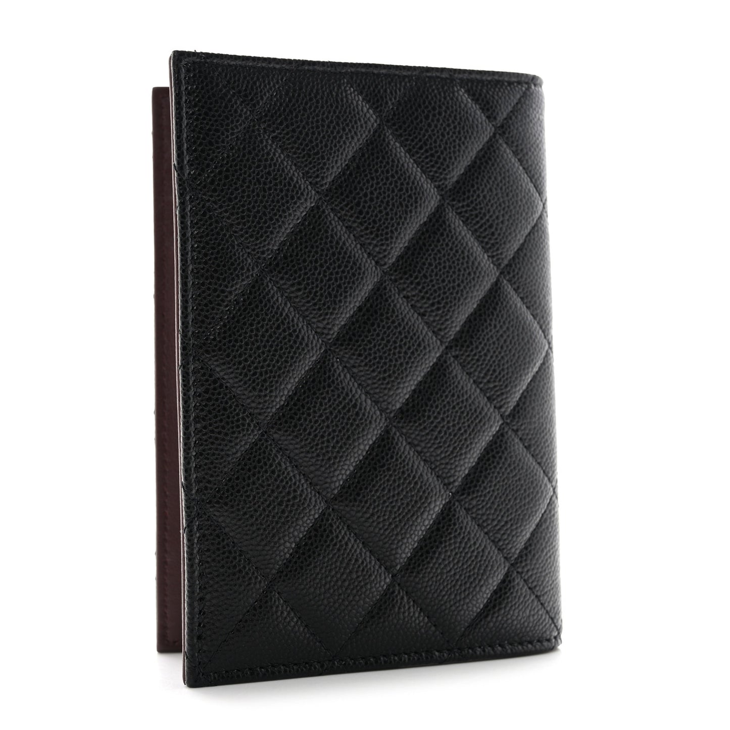 Caviar Quilted Passport Holder Black