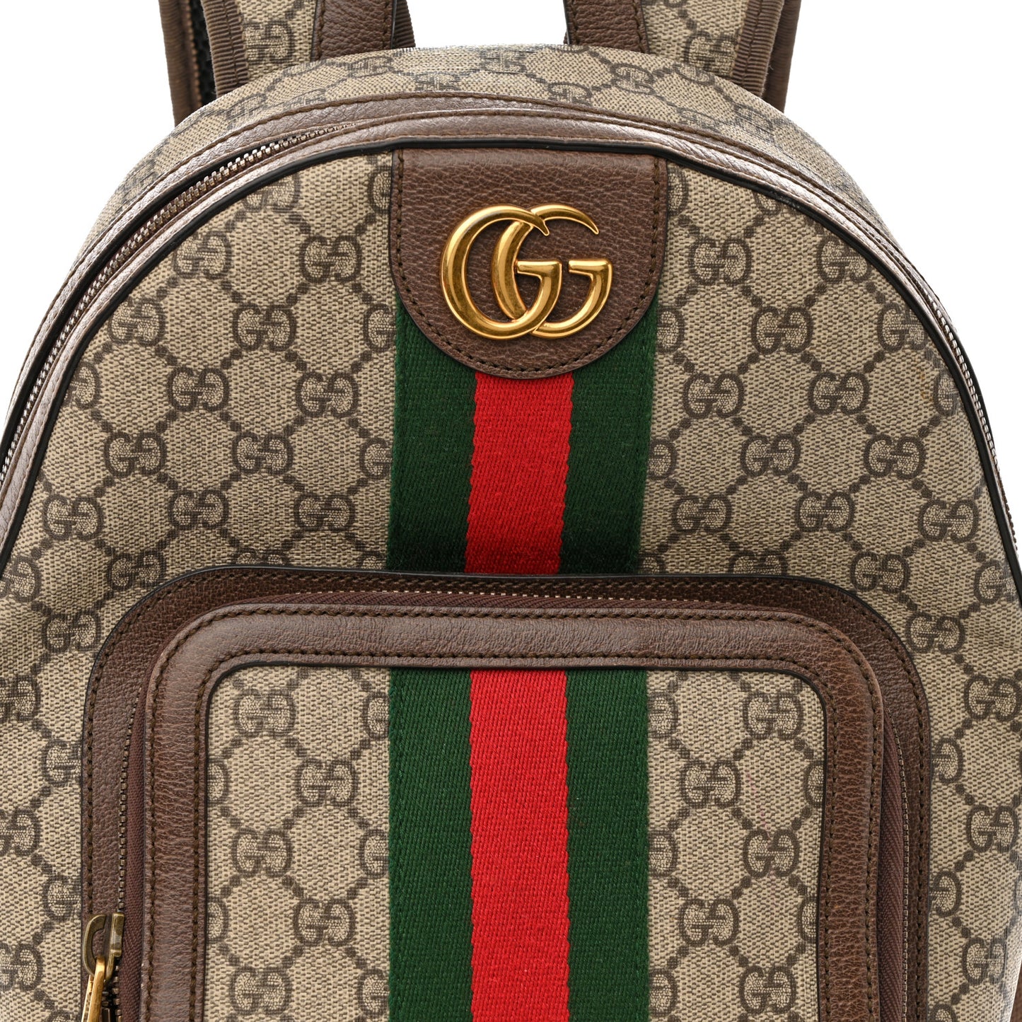 GG Supreme Monogram Calfskin Web Small Ophidia Day Backpack Beige Ebony New Acero