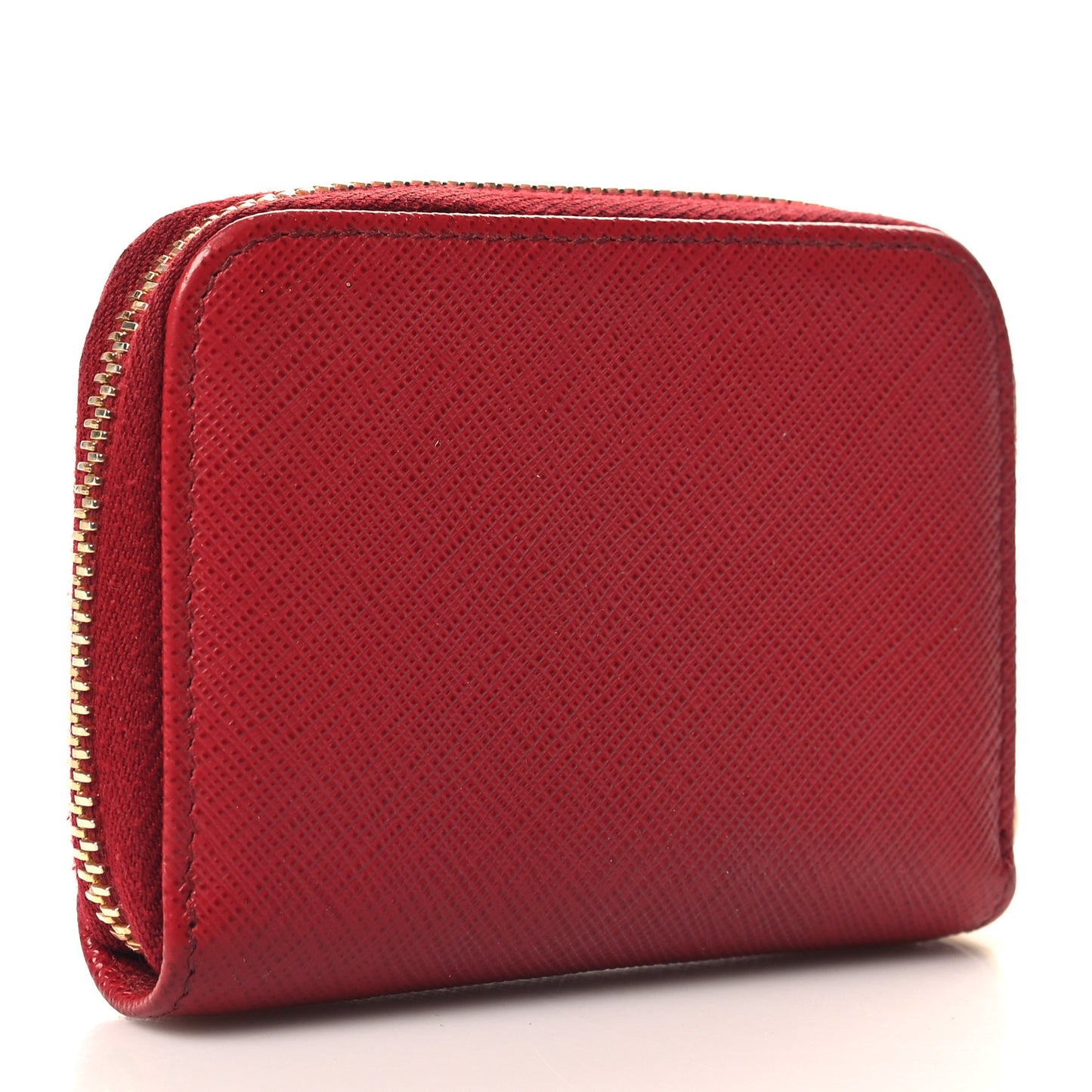 Saffiano Metal Zip Coin Purse Fuoco