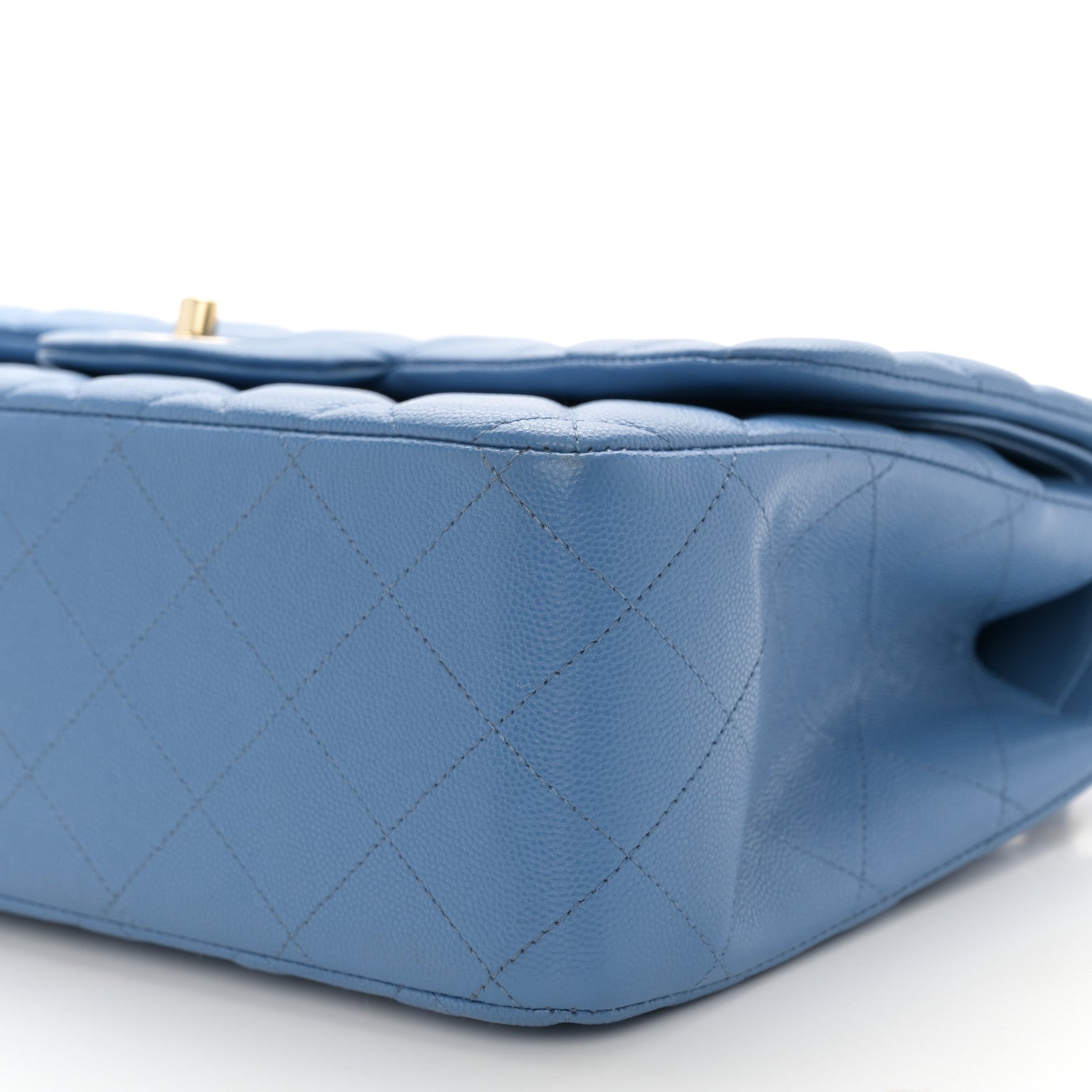 Chanel Caviar Quilted Jumbo Double Flap Blue 10 of 11