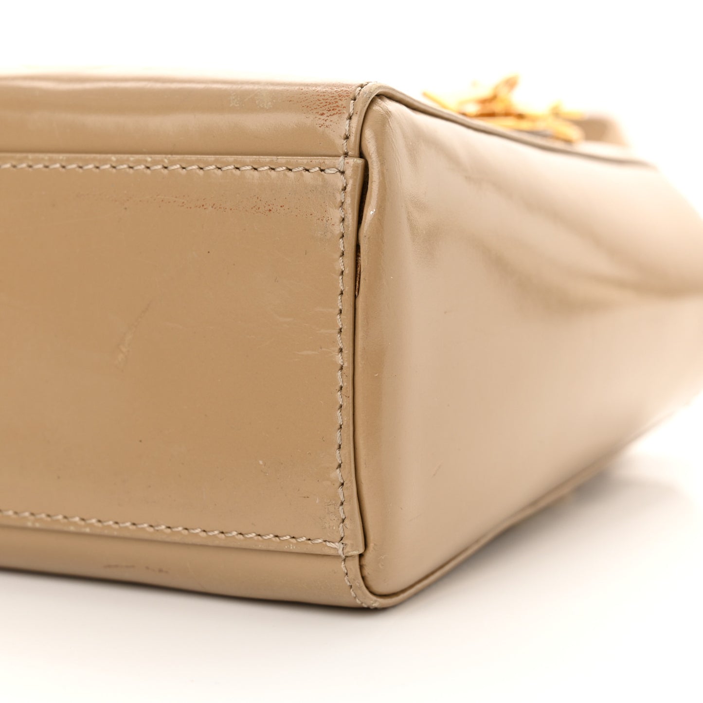 Patent Mini Lady Dior Beige