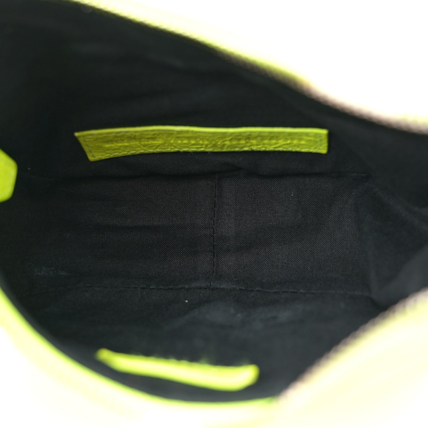 Agneau Arena Le Cagole Chain Shoulder Bag XS Fluo Yellow