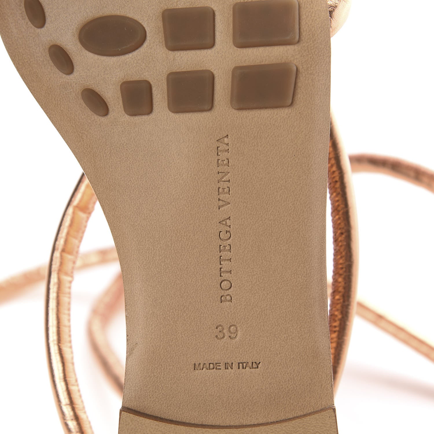 Bottega Veneta Metallic Nappa Knotted Square Flat Sandals 39 Rose Gold 7 of 8