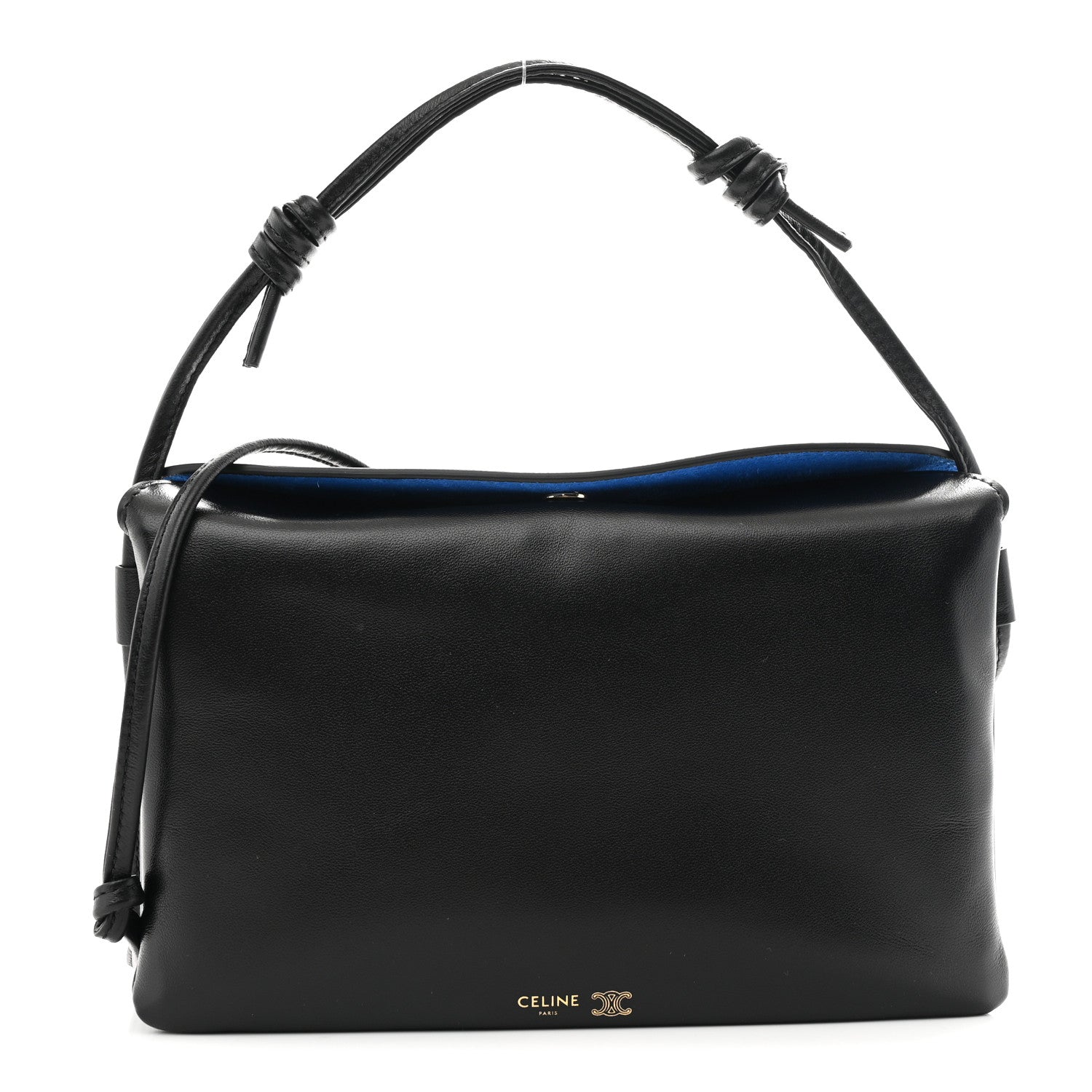 Celine Smooth Lambskin Trio Flap Crossbody Bag Black 1852144