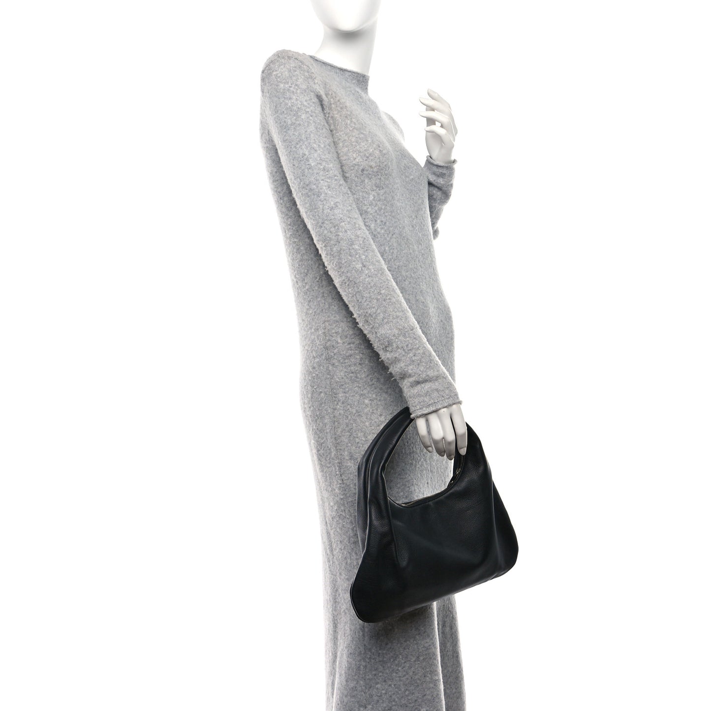 Grained Calfskin Small Everyday Shoulder Bag Black