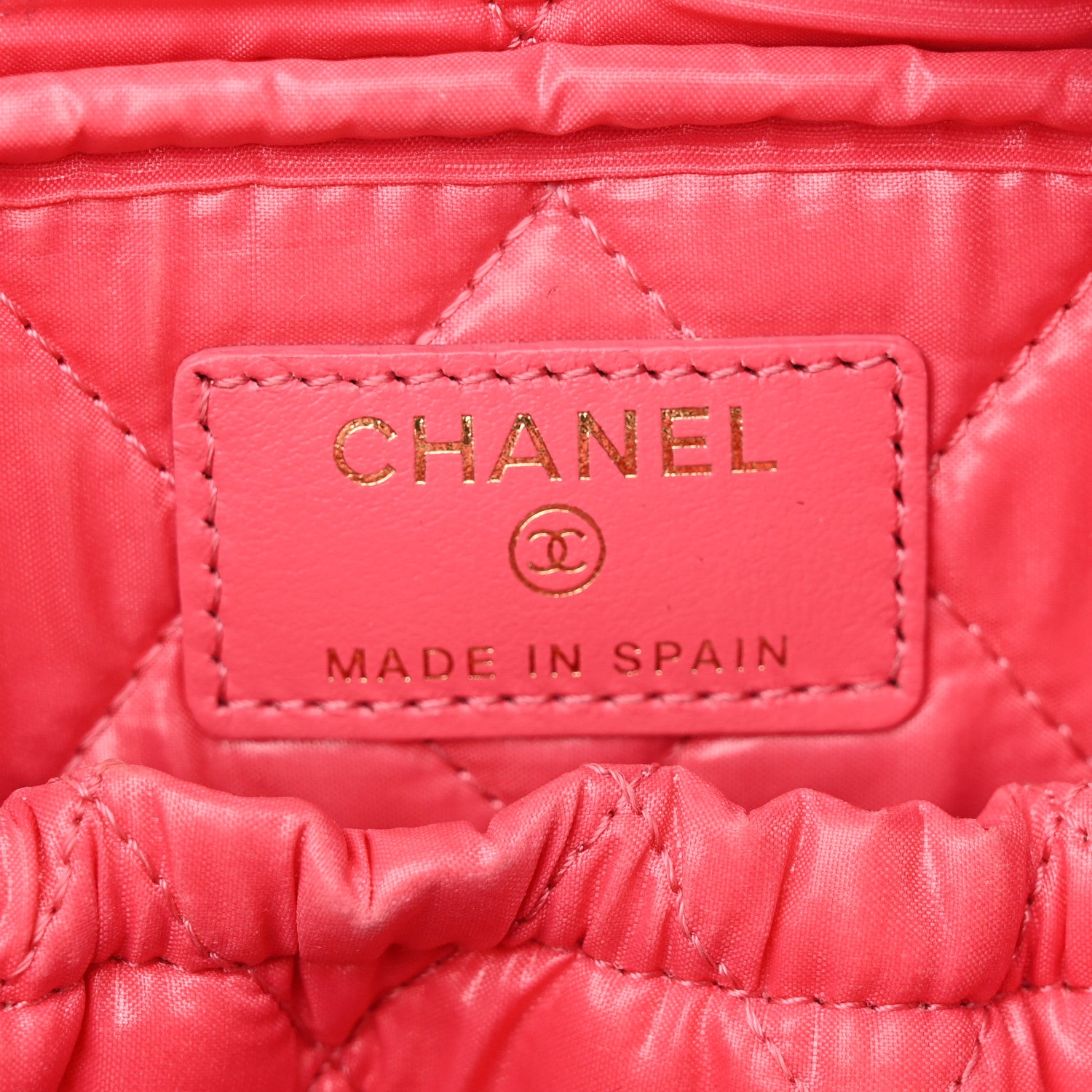 Chanel Caviar Quilted Medium Curvy Pouch Cosmetic Case Pink 5 of 14