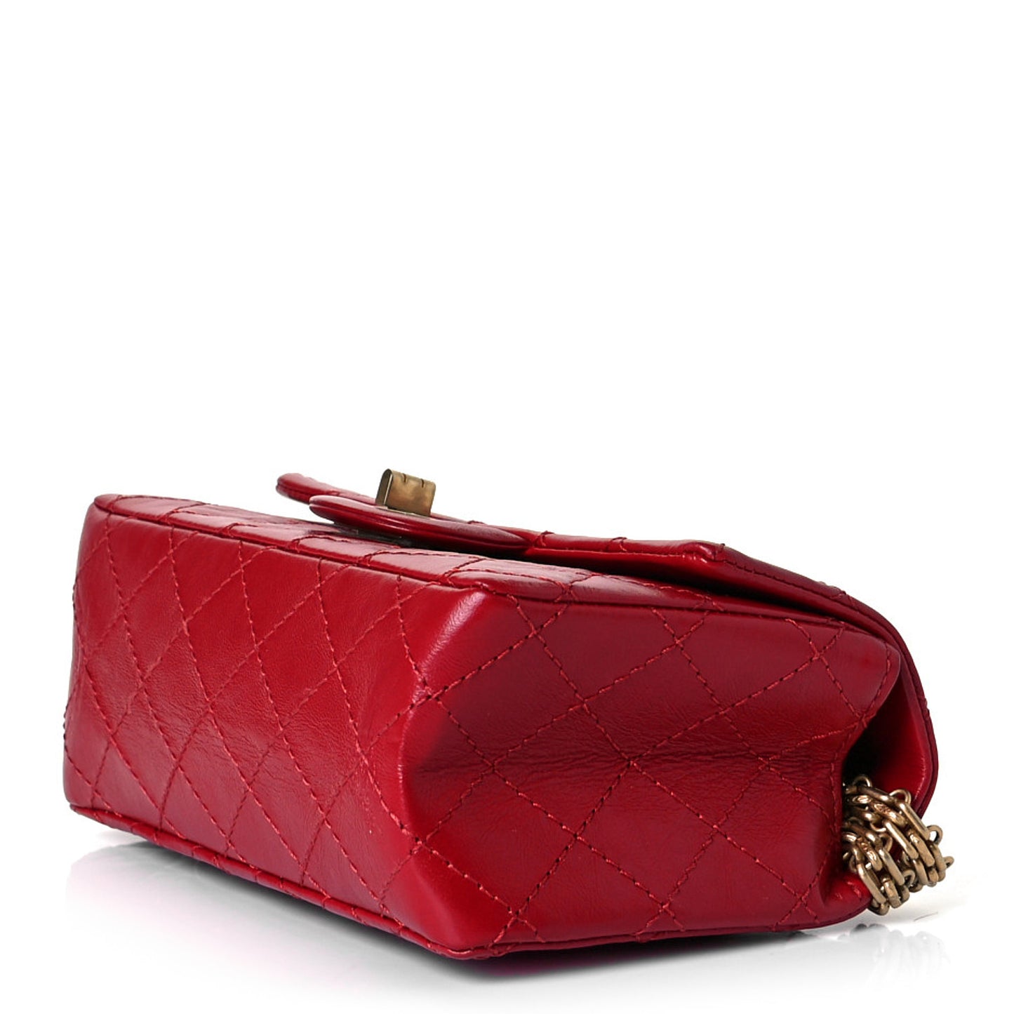 Aged Calfskin Quilted 2.55 Reissue Mini Flap Red