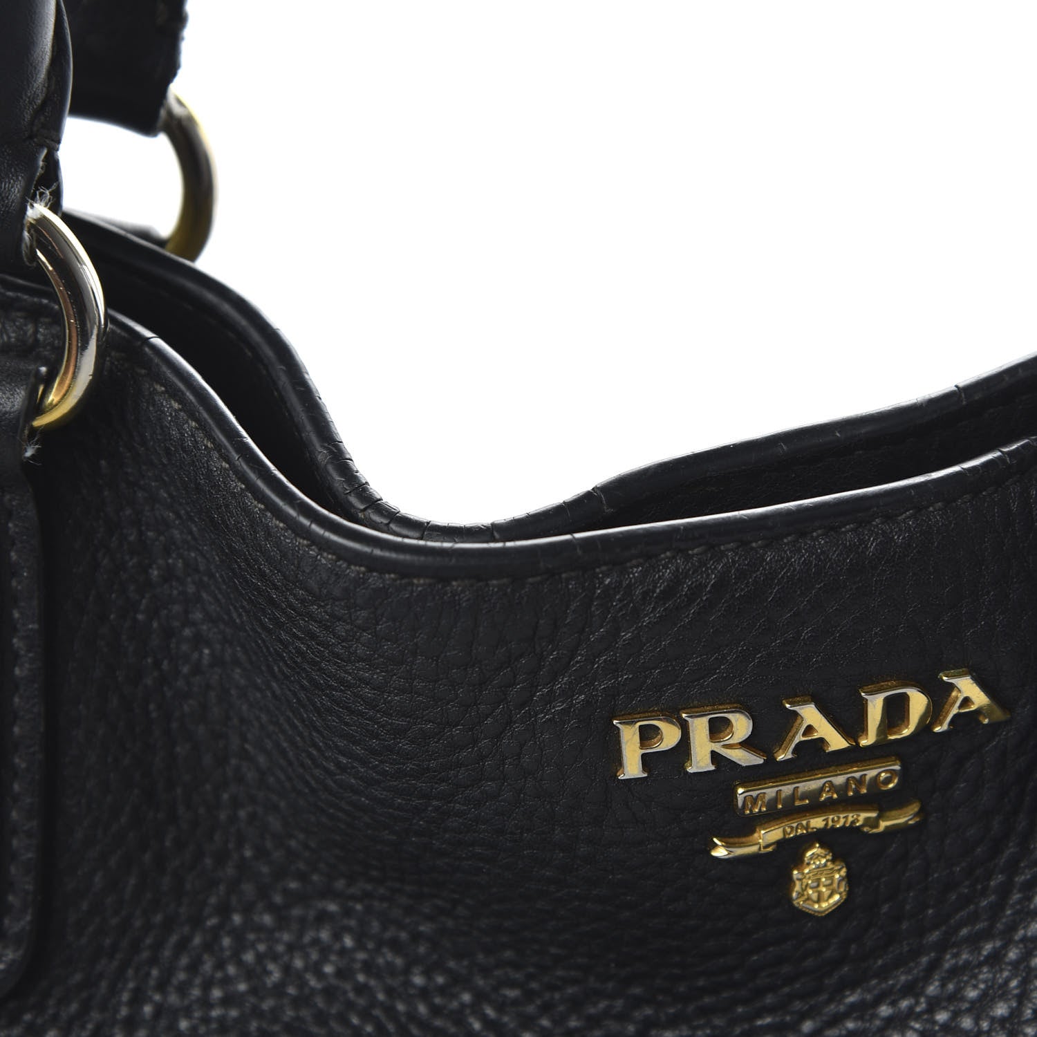 Prada Vitello Daino Side Pocket Tote Black 12 of 16